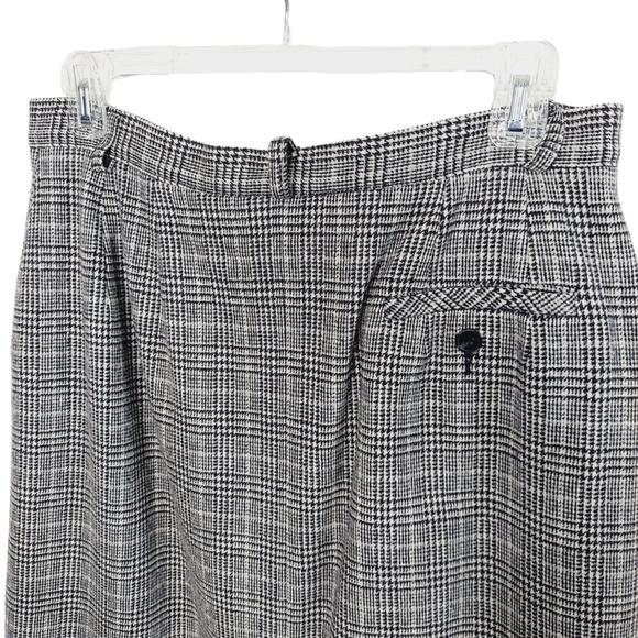 Pendleton 100% Wool Skirt Plaid Gray Black Vintage 12 Lined Pockets Made in USA - Picture 5 of 13